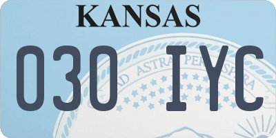 KS license plate 030IYC