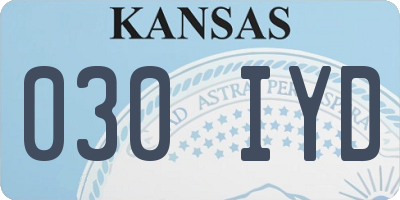 KS license plate 030IYD