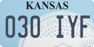 KS license plate 030IYF
