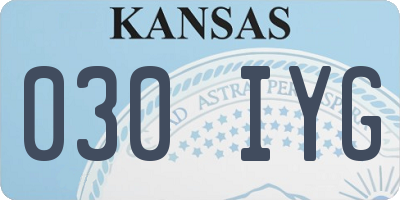 KS license plate 030IYG