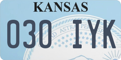 KS license plate 030IYK