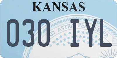 KS license plate 030IYL