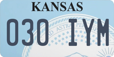 KS license plate 030IYM
