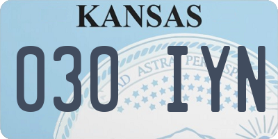 KS license plate 030IYN