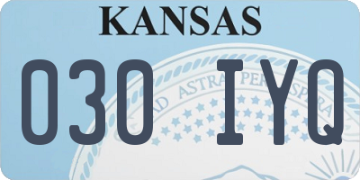 KS license plate 030IYQ