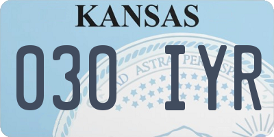 KS license plate 030IYR