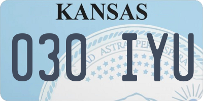 KS license plate 030IYU
