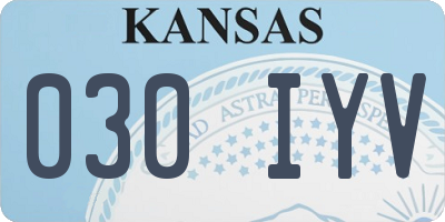 KS license plate 030IYV