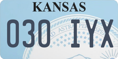 KS license plate 030IYX