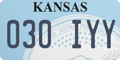 KS license plate 030IYY