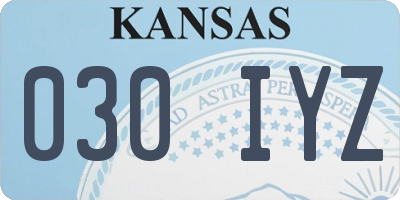 KS license plate 030IYZ