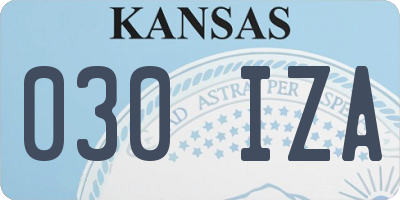 KS license plate 030IZA