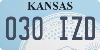 KS license plate 030IZD