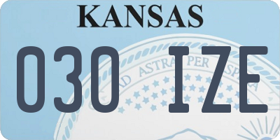 KS license plate 030IZE