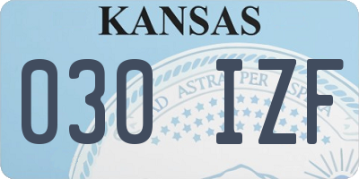 KS license plate 030IZF