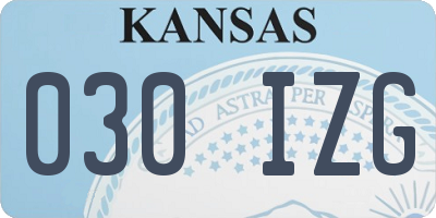 KS license plate 030IZG