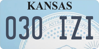 KS license plate 030IZI