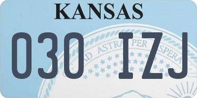KS license plate 030IZJ