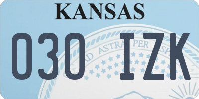 KS license plate 030IZK