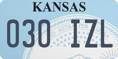 KS license plate 030IZL