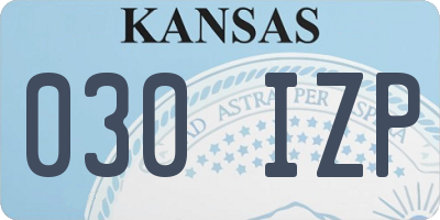 KS license plate 030IZP