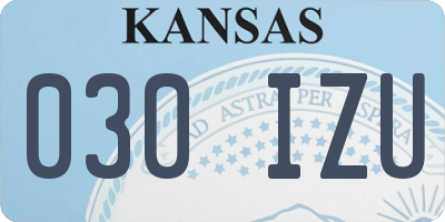 KS license plate 030IZU