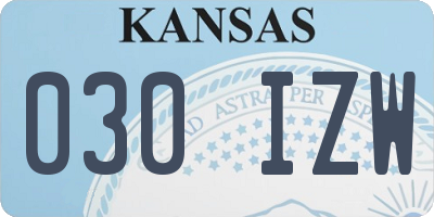 KS license plate 030IZW