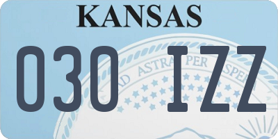 KS license plate 030IZZ