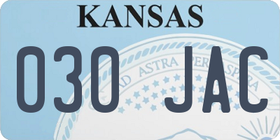 KS license plate 030JAC