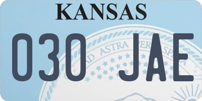 KS license plate 030JAE
