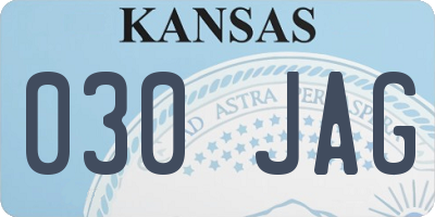 KS license plate 030JAG