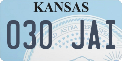 KS license plate 030JAI