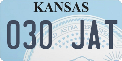 KS license plate 030JAT
