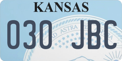 KS license plate 030JBC