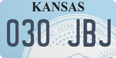 KS license plate 030JBJ