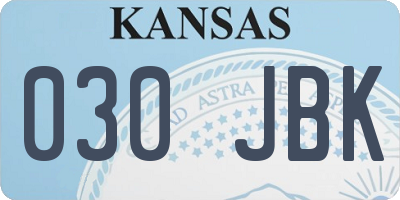 KS license plate 030JBK