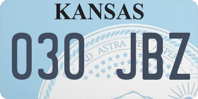 KS license plate 030JBZ