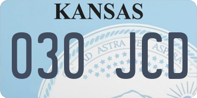 KS license plate 030JCD