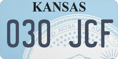 KS license plate 030JCF