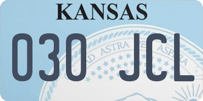 KS license plate 030JCL