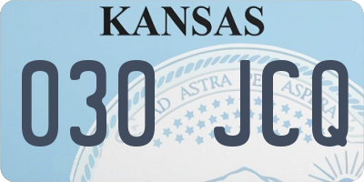 KS license plate 030JCQ