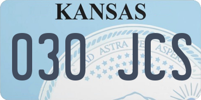 KS license plate 030JCS