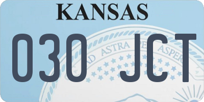 KS license plate 030JCT