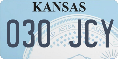 KS license plate 030JCY