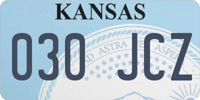 KS license plate 030JCZ
