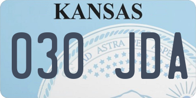 KS license plate 030JDA