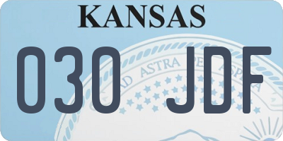 KS license plate 030JDF