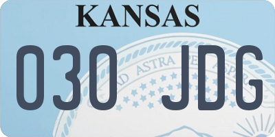 KS license plate 030JDG
