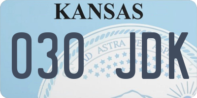 KS license plate 030JDK