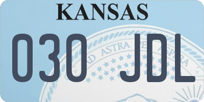 KS license plate 030JDL